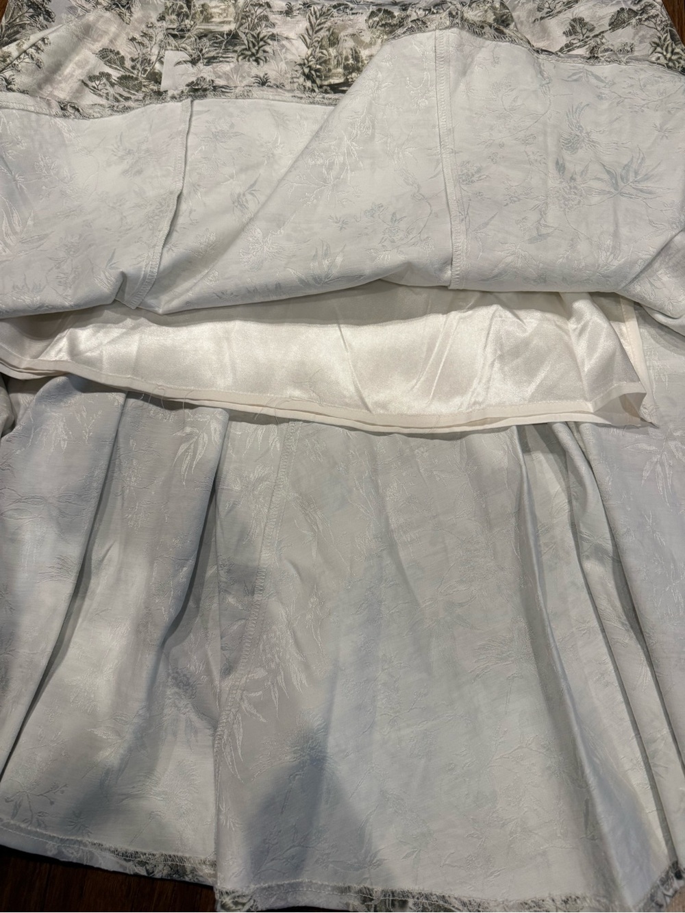 ANTONIO MELANI Ivory Maxi Dress with Olive Toile Print and Velvet Trim - Picture 3 of 13